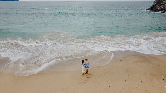 Marry with your feet in the ocean at Lusty Glaze