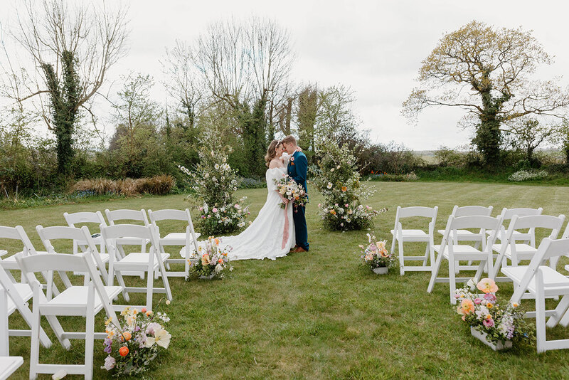 Natural wedding styling, Devon