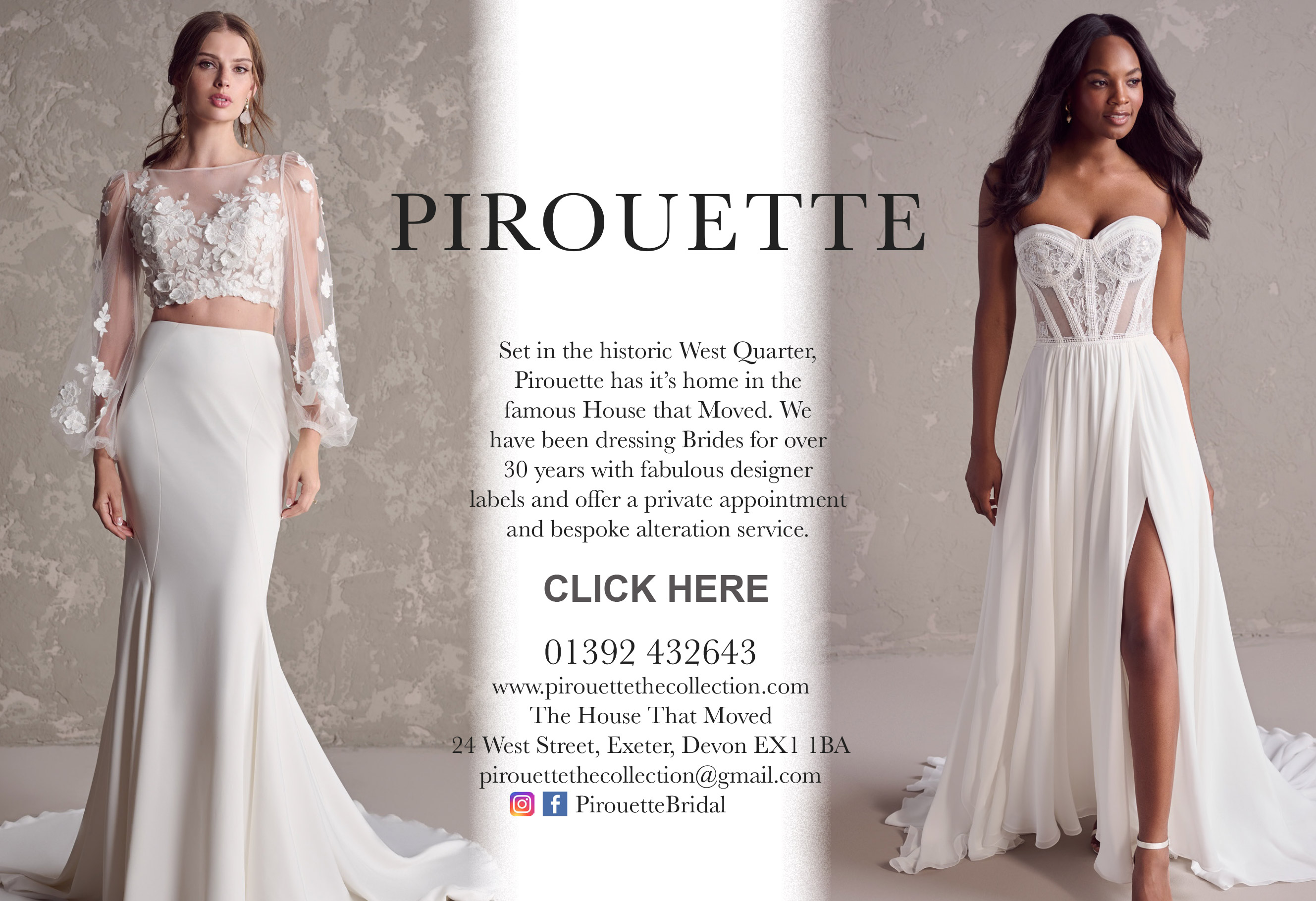 Wedding dresses Devon Pirouette