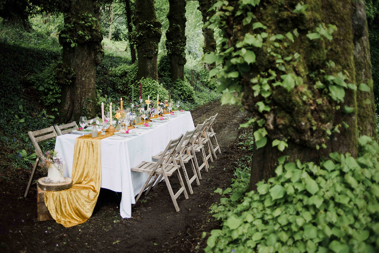 Sustainable Wedding Shoot Pentillie Castle Devon Table