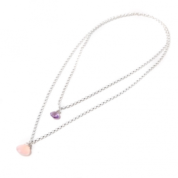 Amethyst And Pink Chalcedony Multi Way Necklace Tegen Jewellery