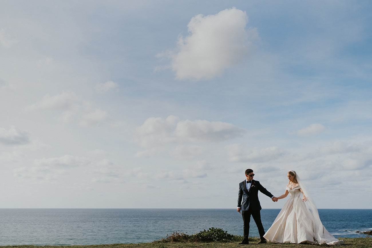 Real Wedding The Headland Cornwall Bride Groom Coastal4