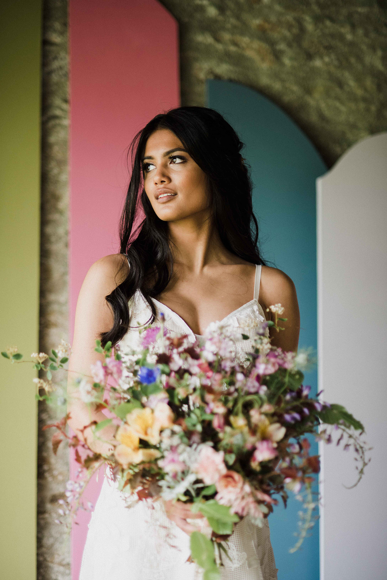 Sustainable Wedding Shoot Pentillie Castle Devon Bride Flowers