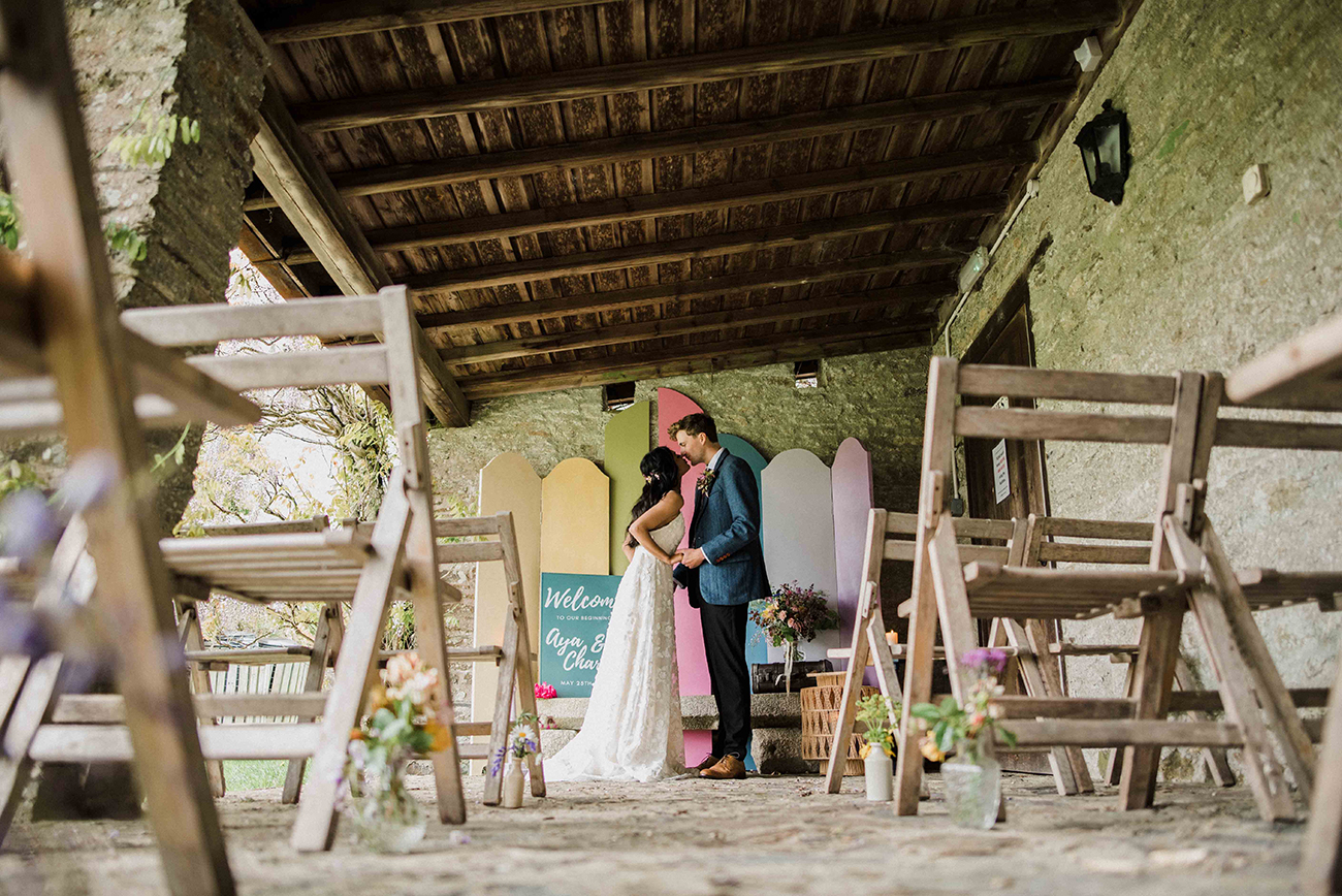 Sustainable Wedding Shoot Pentillie Castle Devon Bride Groom4