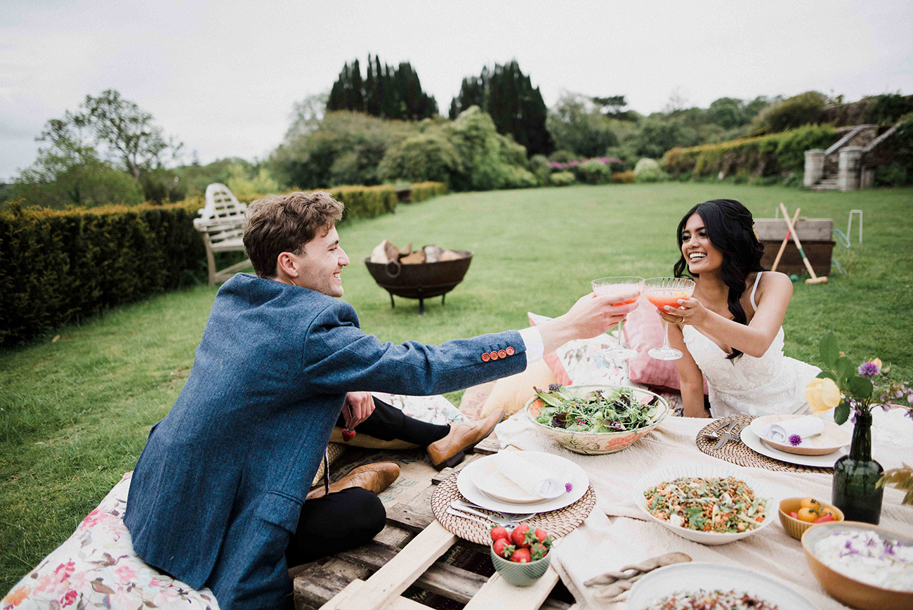 Sustainable Wedding Shoot Pentillie Castle Devon Bride Groom7